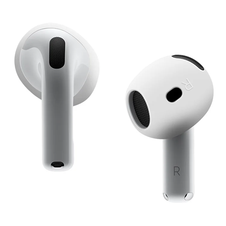 For AirPods 4 Earbuds Anti-slip Silicone Cover Bluetooth-compatible Earphones Earmuffs Ear Tips - White