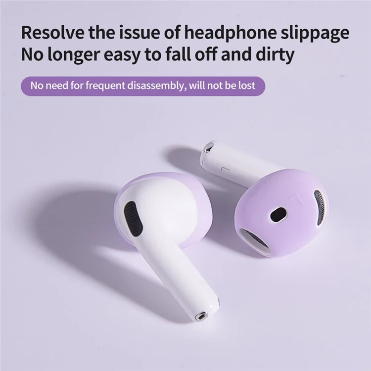 For AirPods 4 Earbuds Anti-slip Silicone Cover Bluetooth-compatible Earphones Earmuffs Ear Tips - White