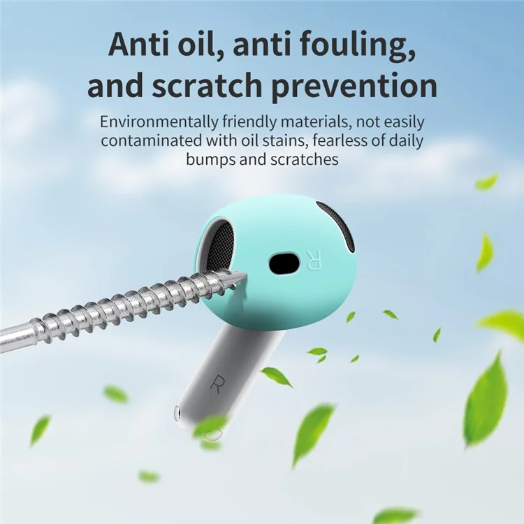 For AirPods 4 Earbuds Anti-slip Silicone Cover Bluetooth-compatible Earphones Earmuffs Ear Tips - White