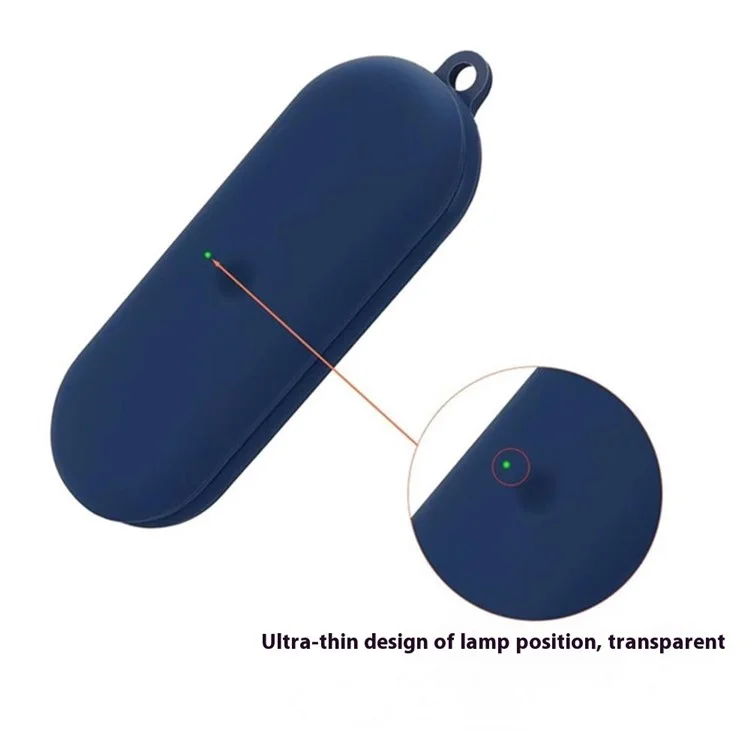 For Nothing Ear (Open) Bluetooth-compatible Earphones Case Silicone Cover with Anti-Lost Buckle - Dark Blue
