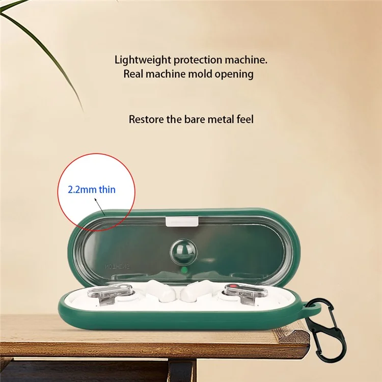 For Nothing Ear (Open) Bluetooth-compatible Earphones Case Silicone Cover with Anti-Lost Buckle - Dark Blue