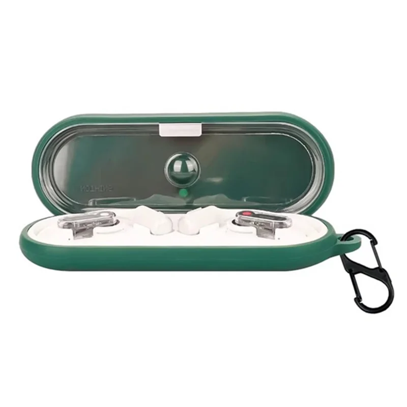 For Nothing Ear (open) Bluetooth-compatible Earphones Case Silicone Cover with Anti-Lost Buckle - Black