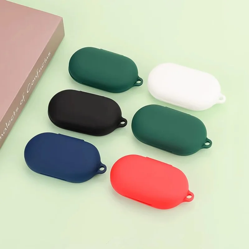 For Anker Soundcore V20i Bluetooth-compatible Earphones Case Silicone Cover with Anti-Lost Buckle - Dark Blue