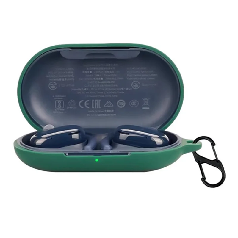 For Anker Soundcore V20i Bluetooth-compatible Earphones Case Silicone Cover with Anti-Lost Buckle - Dark Blue