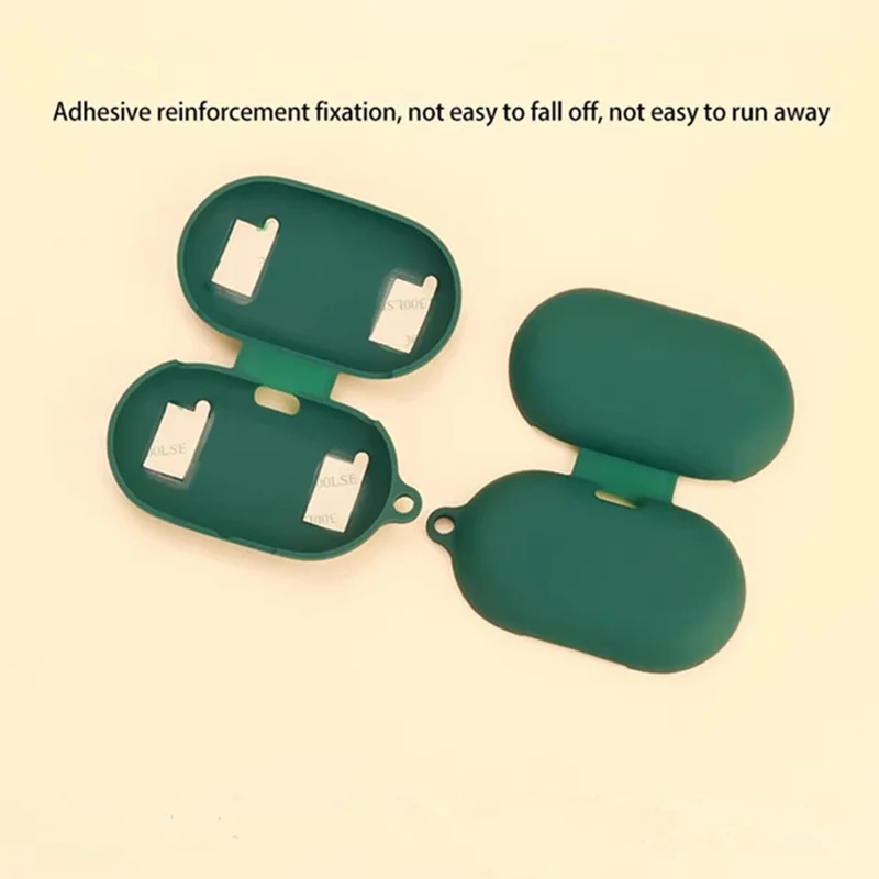 For Anker Soundcore V20i Bluetooth-compatible Earphones Case Silicone Cover with Anti-Lost Buckle - Dark Blue
