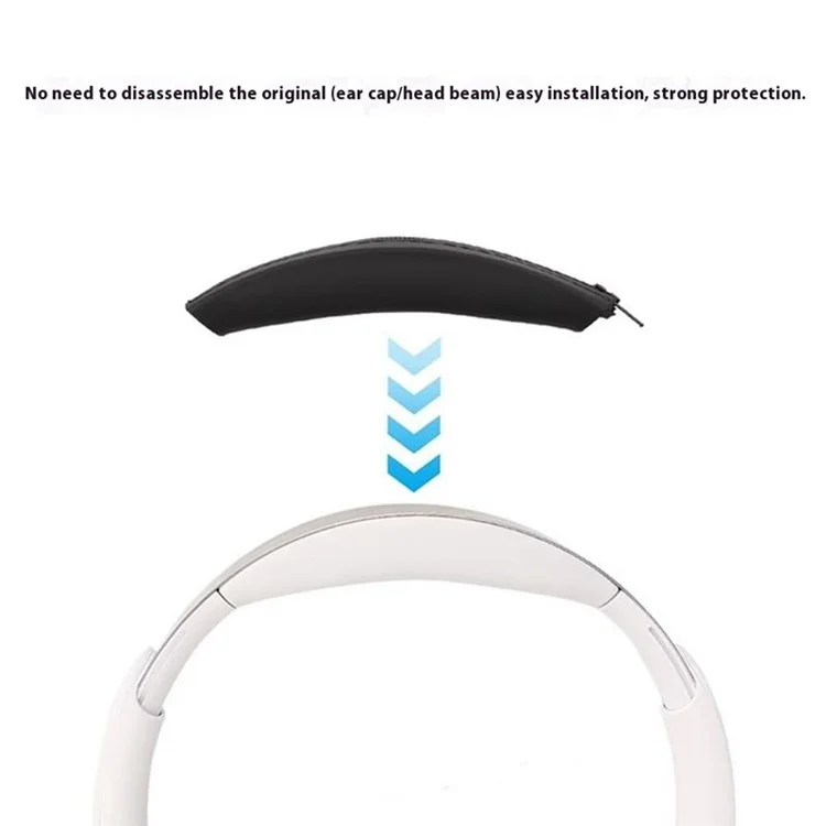 Per Anker Soundcore Space Q45 Custodia protettiva in silicone per fascia per la testa con cerniera - Nero