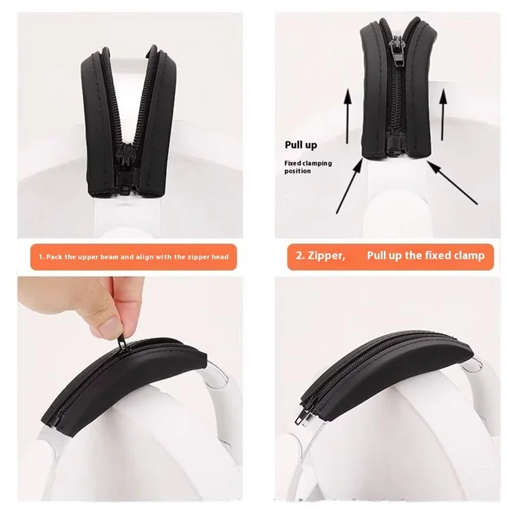 Per Anker Soundcore Space Q45 Custodia protettiva in silicone per fascia per la testa con cerniera - Nero