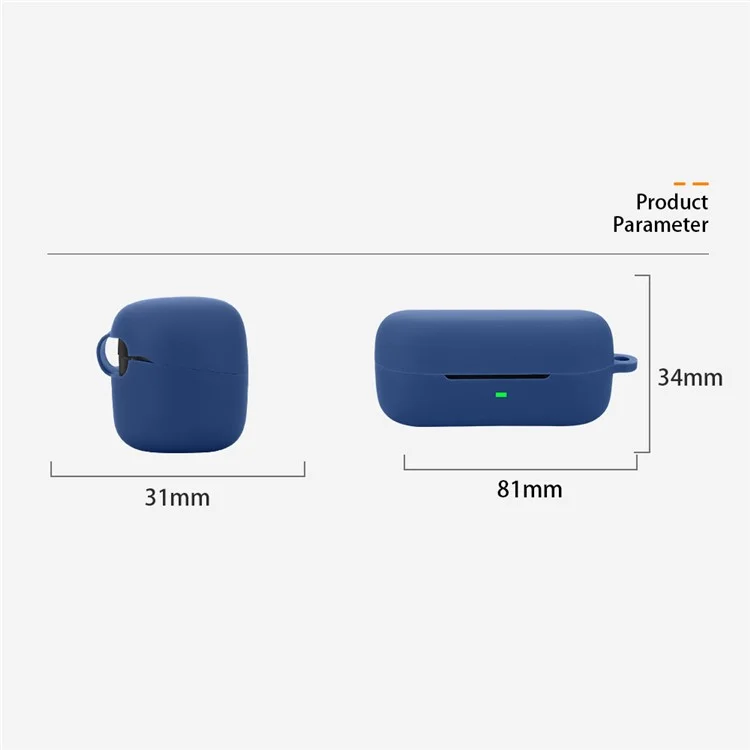 For Sony WF-C510 Bluetooth-compatible Earphones Case Soft Silicone Cover with Anti-Lost Buckle - Black