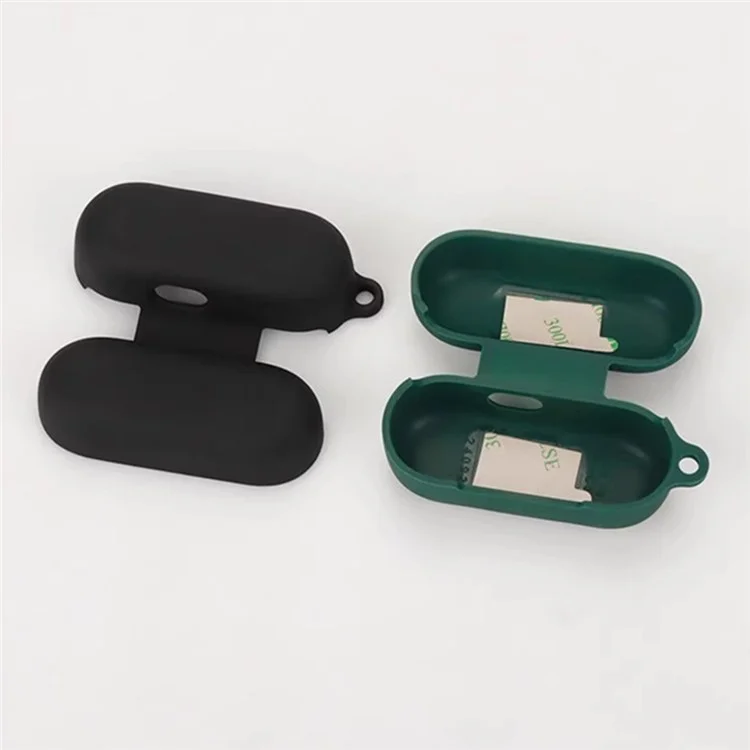 For Sony WF-C510 Bluetooth-compatible Earphones Case Soft Silicone Cover with Anti-Lost Buckle - Black