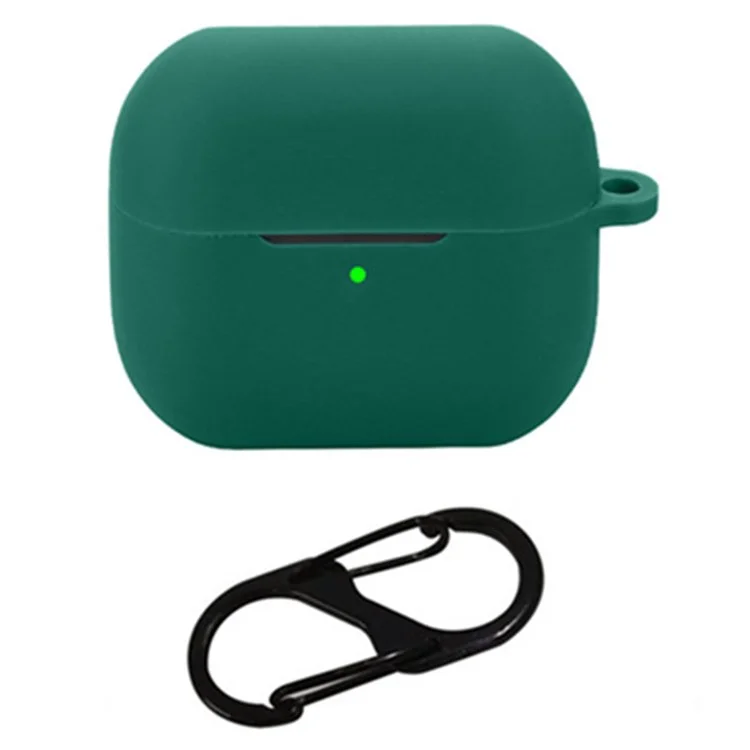 Étui pour écouteurs Bluetooth Samsung Galaxy Buds3 Pro en silicone souple avec boucle anti-perte - Vert noirâtre