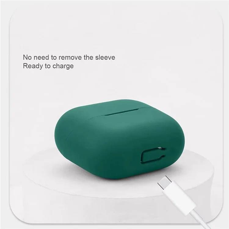 Étui pour écouteurs Bluetooth Samsung Galaxy Buds3 Pro en silicone souple avec boucle anti-perte - Vert noirâtre