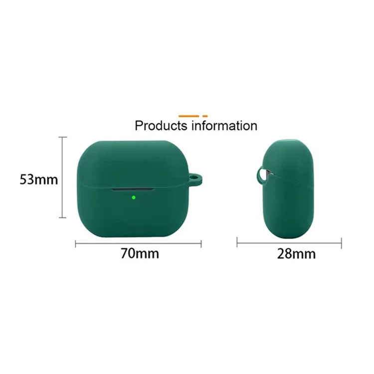 Étui pour écouteurs Bluetooth Samsung Galaxy Buds3 Pro en silicone souple avec boucle anti-perte - Vert noirâtre