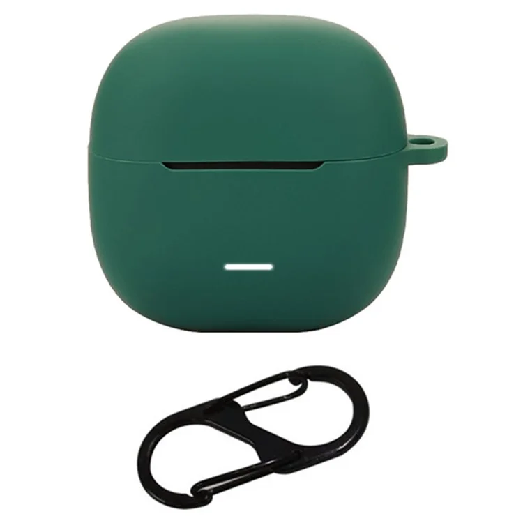 Custodia in silicone protettiva con moschettone per Xiaomi Redmi Buds 6 Lite - Verde nerastro