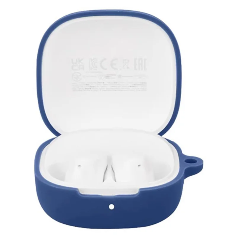 For Xiaomi Redmi Buds 6 Play Bluetooth-compatible Earphones Case Soft Silicone Cover with Anti-Lost Buckle - Dark Blue