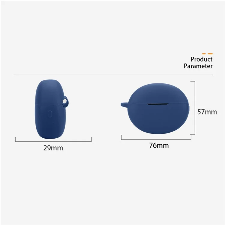 Étui de chargement pour Oppo Enco X3 avec couvercle en silicone souple et boucle anti-perte - Bleu foncé