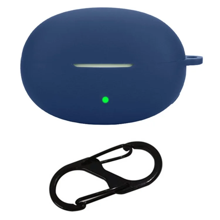 Für Edifier Lolliclip Bluetooth-Ohrhörer-Etui, weiche Silikonhülle mit Diebstahlschutz-Schnalle - Dunkelblau