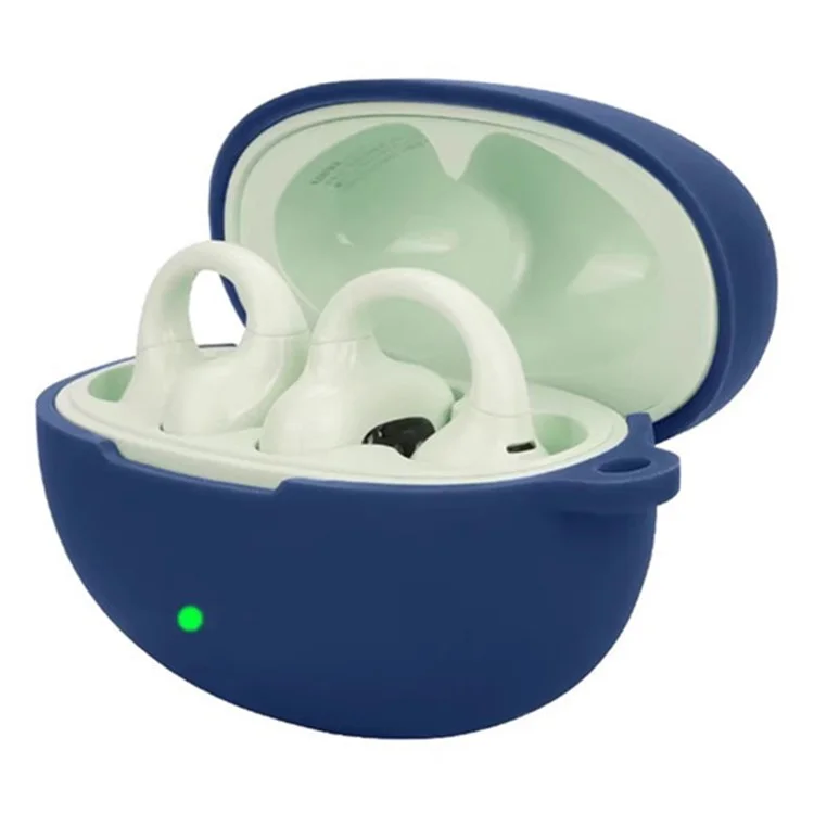 Für Edifier Lolliclip Bluetooth-Ohrhörer-Etui, weiche Silikonhülle mit Diebstahlschutz-Schnalle - Dunkelblau