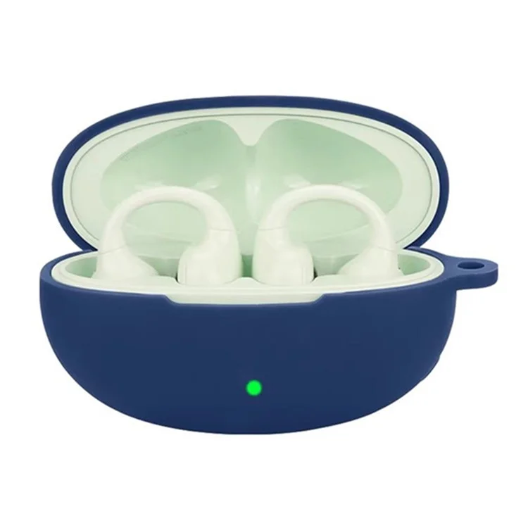 Für Edifier Lolliclip Bluetooth-Ohrhörer-Etui, weiche Silikonhülle mit Diebstahlschutz-Schnalle - Dunkelblau