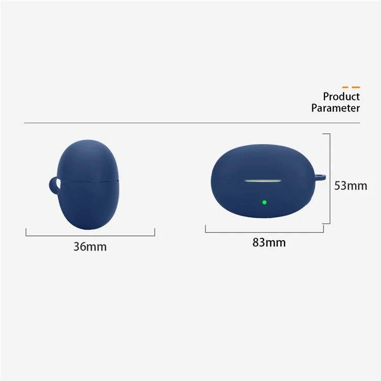 Für Edifier Lolliclip Bluetooth-Ohrhörer-Etui, weiche Silikonhülle mit Diebstahlschutz-Schnalle - Dunkelblau