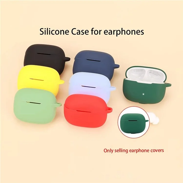 For Honor Choice LCHSE X7 Lite Bluetooth-compatible Earphones Case Soft Silicone Cover with Anti-Lost Buckle - Blackish Green