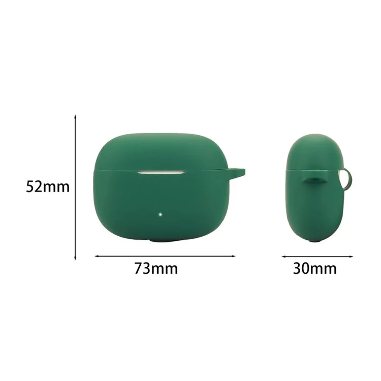 For Honor Choice LCHSE X7 Lite Bluetooth-compatible Earphones Case Soft Silicone Cover with Anti-Lost Buckle - Blackish Green