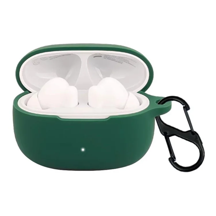 For Honor Choice LCHSE X7 Lite Bluetooth-compatible Earphones Case Soft Silicone Cover with Anti-Lost Buckle - Blackish Green