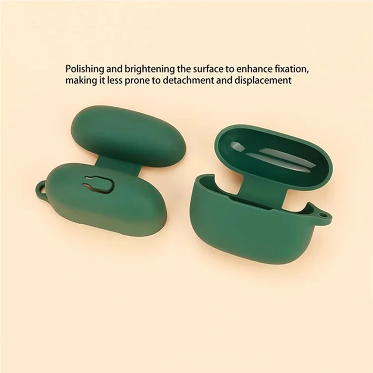 For Honor Choice LCHSE X7 Lite Bluetooth-compatible Earphones Case Soft Silicone Cover with Anti-Lost Buckle - Blackish Green