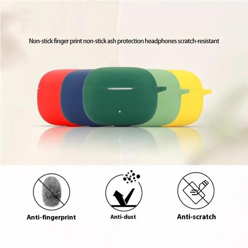 For Honor Choice LCHSE X7 Lite Bluetooth-compatible Earphones Case Soft Silicone Cover with Anti-Lost Buckle - Pink