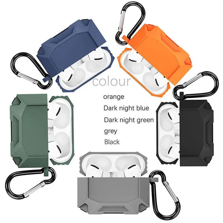 Dirose A19 Drop Proof Protecter Soft Sky Silicone Electhone Case de Charge Wireless Case Wired Wired Wired Over Hook Pour AirPods Pro - le Noir