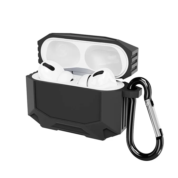Dirose A19 Drop Proof Protecter Soft Sky Silicone Electhone Case de Charge Wireless Case Wired Wired Wired Over Hook Pour AirPods Pro - le Noir