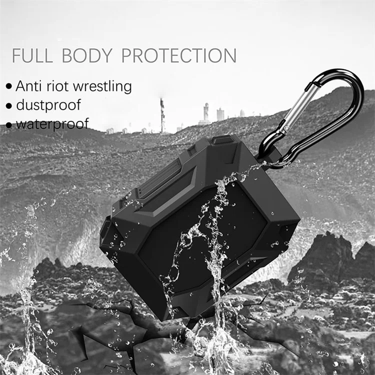 Dirose A19 Drop Proof Protecter Soft Sky Silicone Electhone Case de Charge Wireless Case Wired Wired Wired Over Hook Pour AirPods Pro - le Noir