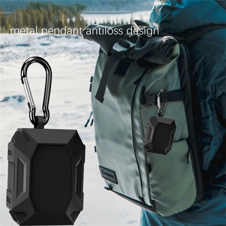 Dirose A19 Drop Proof Protecter Soft Sky Silicone Electhone Case de Charge Wireless Case Wired Wired Wired Over Hook Pour AirPods Pro - le Noir