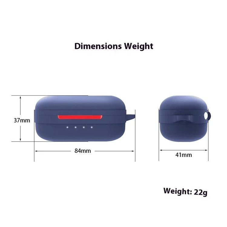 Funda para auriculares Bluetooth TOZO NC9 de silicona suave con hebilla anti-pérdida - Azul oscuro