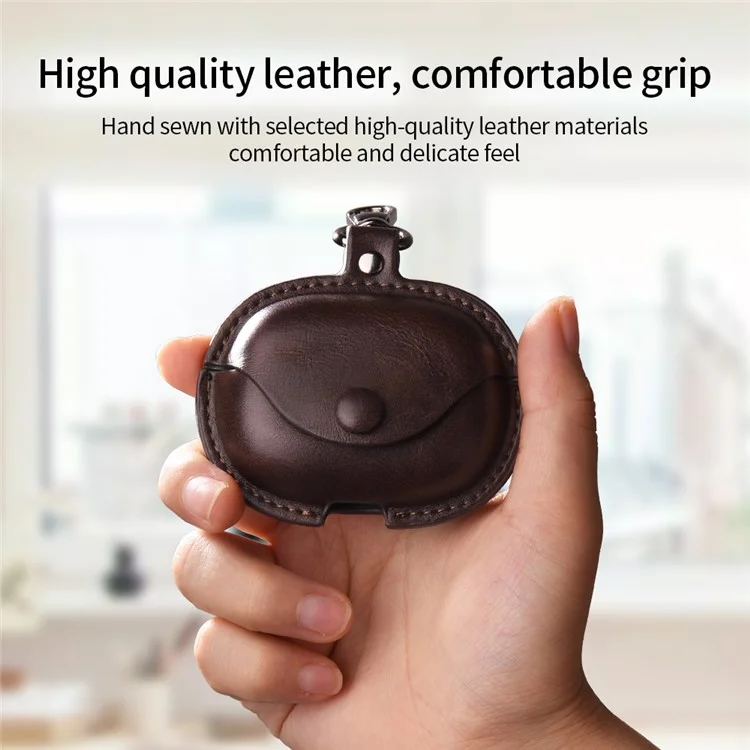 Funda de carga de cuero + PC para el estuche protector de los auriculares Xiaomi Redmi Buds 6 - Negro