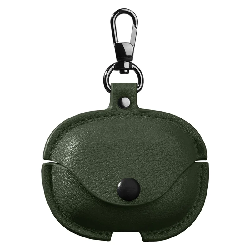 For Xiaomi Redmi Buds 6 Charging Case Cover Leather+PC Earbuds Protective Case - Green