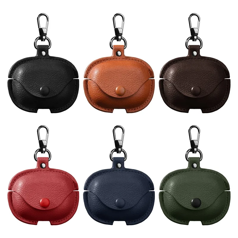 For Xiaomi Redmi Buds 6 Charging Case Cover Leather+PC Earbuds Protective Case - Green