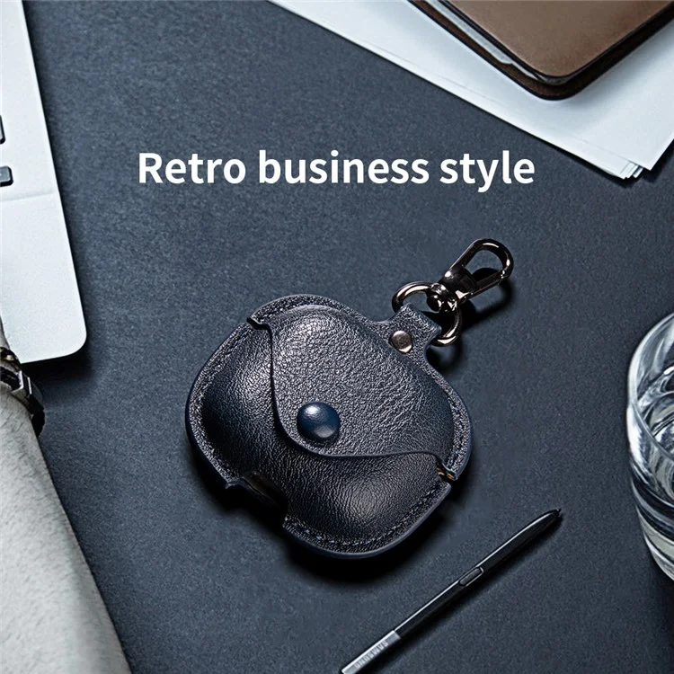 Funda protectora de cuero y PC para el estuche de carga de Xiaomi Redmi Buds 6 Active - Negro