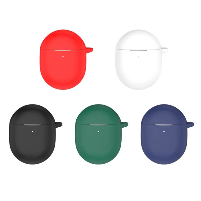 For Google Pixel Buds Pro 2 Case with Carabiner Bluetooth-compatible Earphone Silicone Protective Cover - White