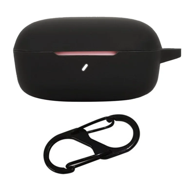 For JBL T280TWS X3 Case with Anti-Lost Buckle Bluetooth-compatible Earbuds Silicone Protective Cover - Black