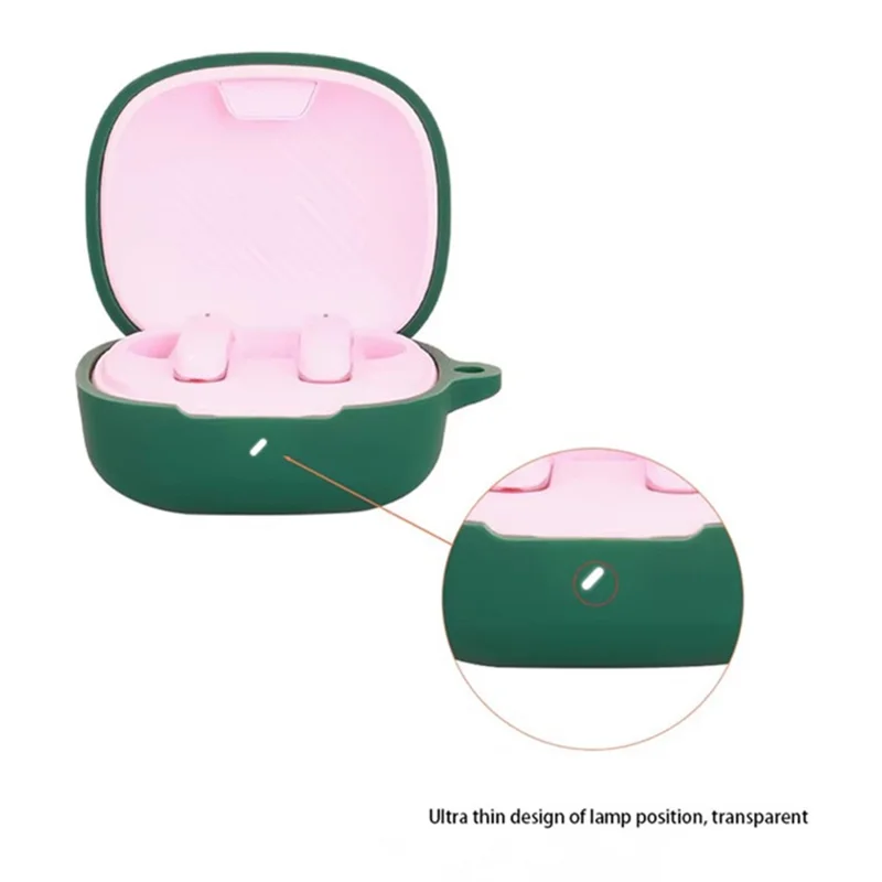 For JBL T280TWS X3 Case with Anti-Lost Buckle Bluetooth-compatible Earbuds Silicone Protective Cover - Black