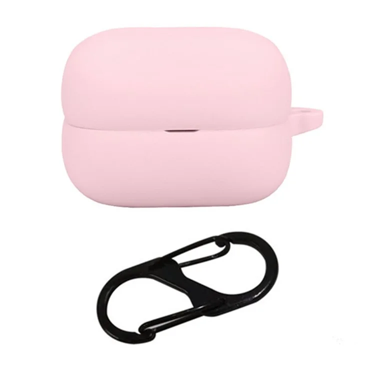 For Sony Linkbuds Fit WF-LS910N Case with Anti-Lost Buckle Bluetooth-compatible Earbuds Silicone Protective Cover - Pink