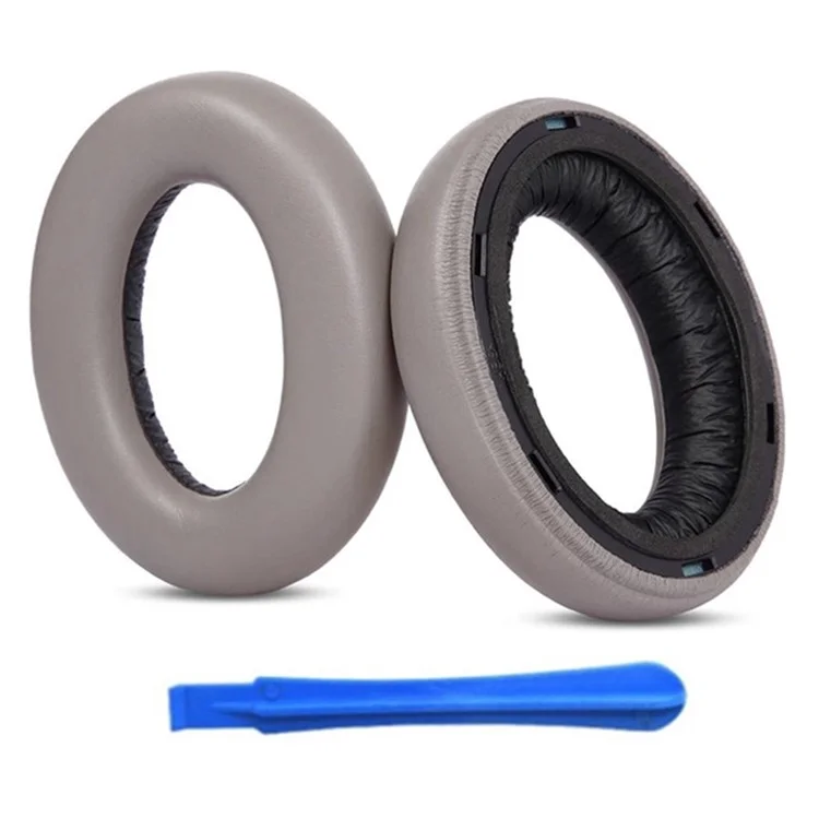 1 Pair For Sennheiser Momentum 4 Replacement Ear Pads Protein Leather Cushions with Removal Tool - Grey