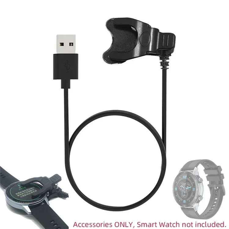 30cm USB Cable Smart Watch Charger Charging Dock Clip for ZTE Watch GT EC24C - Black
