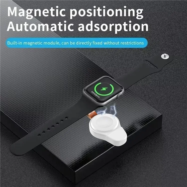 A01 Carregador sem fio USB para Apple Watch - Dock de carregamento magnético - Preto