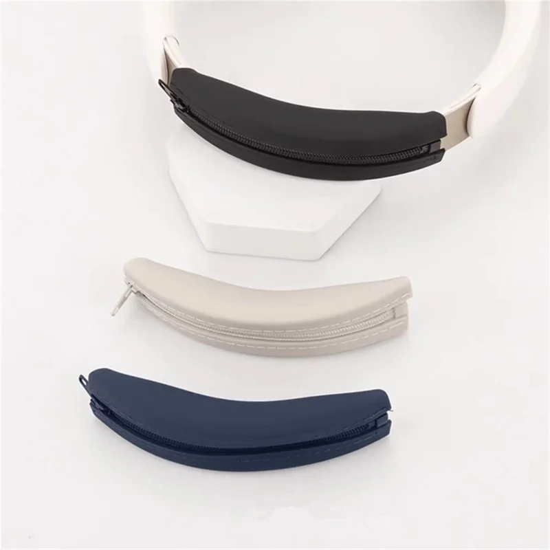 For iKF Solo Headphones Silicone Case Set Earpad Cushion Cover + Headband Protector - Beige