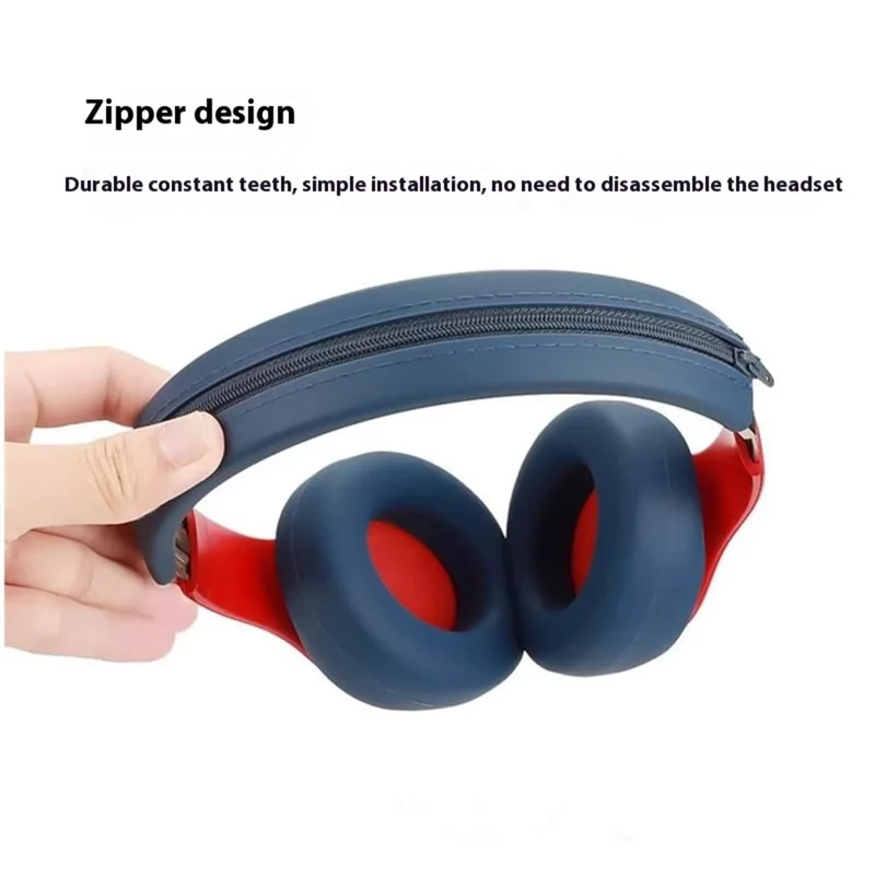 For Beats Studio 3 Headphones Silicone Headband Cover Protective Cushion Sleeve - Red