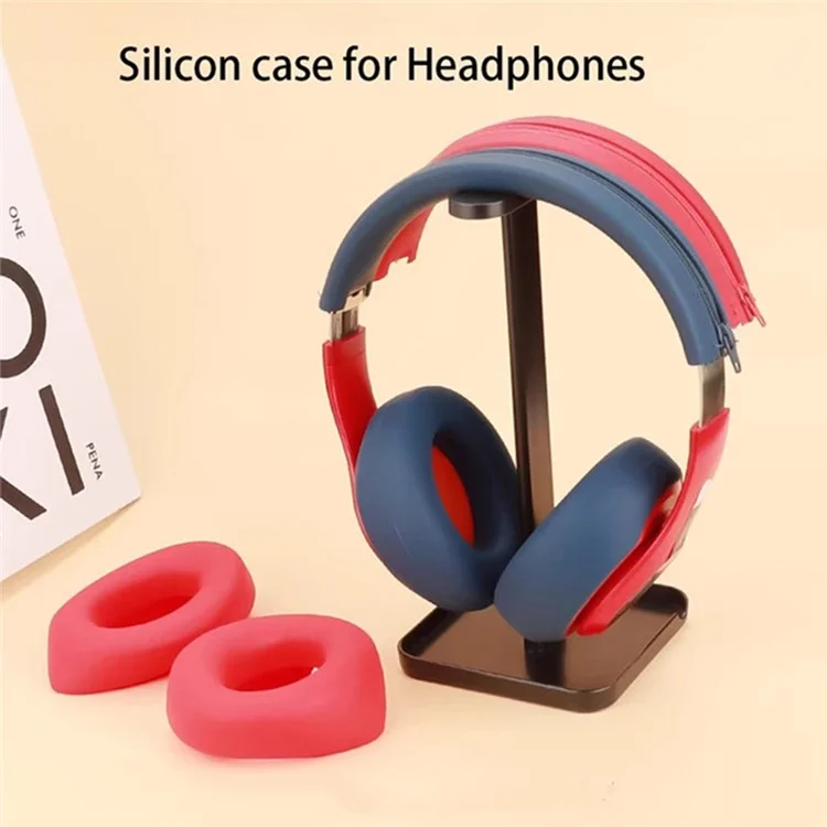 For Beats Studio 3 Headphones Silicone Case Set Earpad Cushion Cover + Headband Protector - Beige