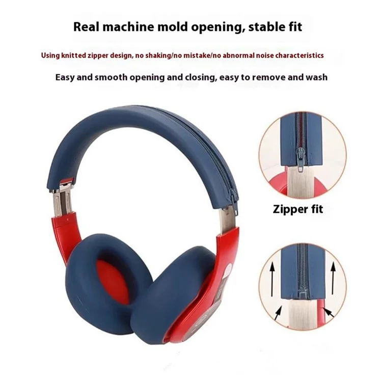 For Beats Studio 3 Headphones Silicone Case Set Earpad Cushion Cover + Headband Protector - Beige