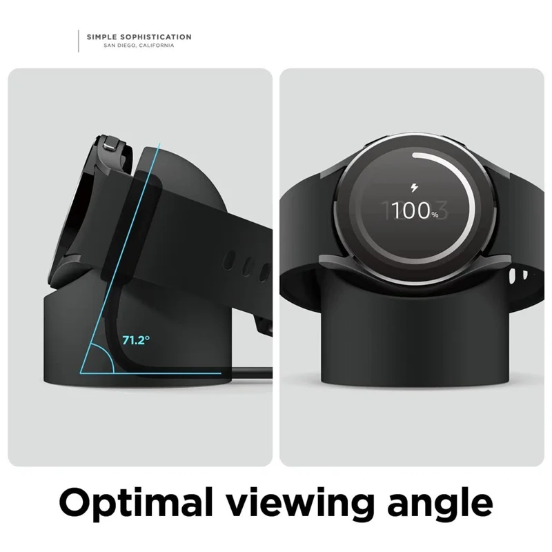 For Samsung Galaxy Watch7 44mm / FE / 6 / 5 Pro / 5 Charging Dock Silicone Stand Watch Charger Holder - White
