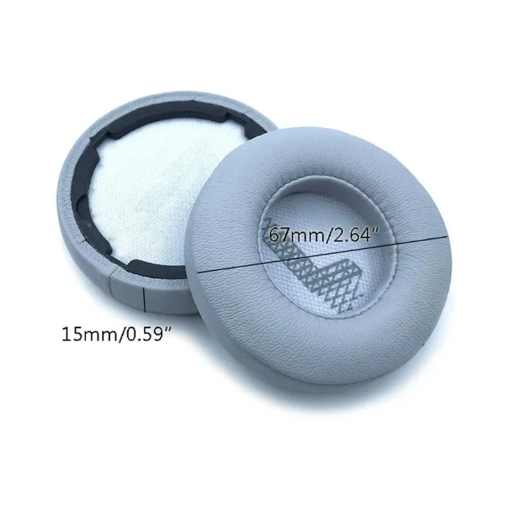 1 Pair For JBL Live 400BT / 460NC Ear Pads Protein Leather Cushions with Removal Tool - Black